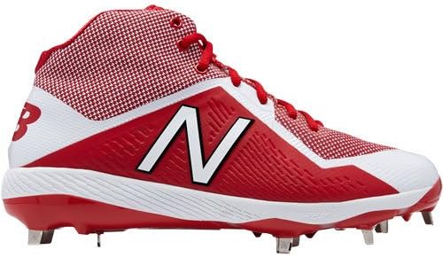 Бейсбольные кроссовки New Balance Men's M4040v4 с металлическим носком, белый/красный — фото 3