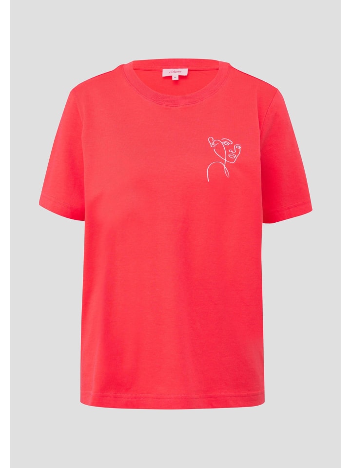 

s.Oliver Футболка цвета 25D2_коралл, Красный, s.Oliver Футболка цвета 25D2_коралл