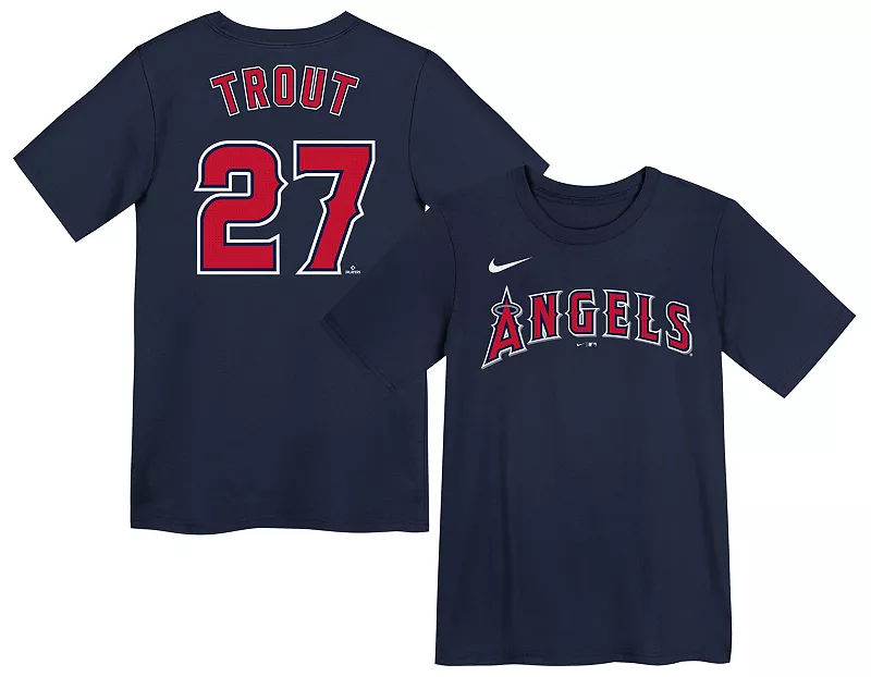 

Темно-синяя домашняя футболка Nike Little Kids Los Angeles Angels Mike Trout #27