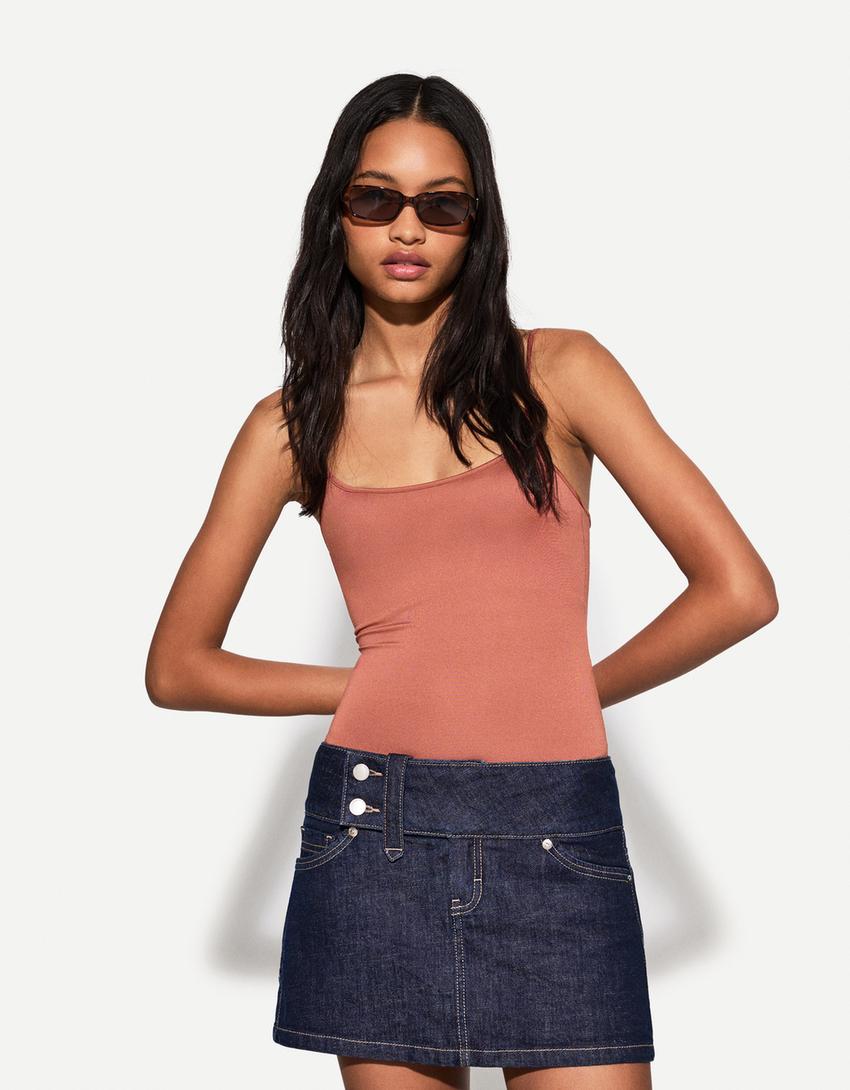 

Боди-Танк Bershka, коричневый