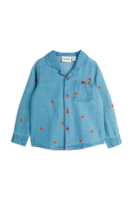 

Детская хлопковая рубашка Mini hearts Mini Rodini, синий