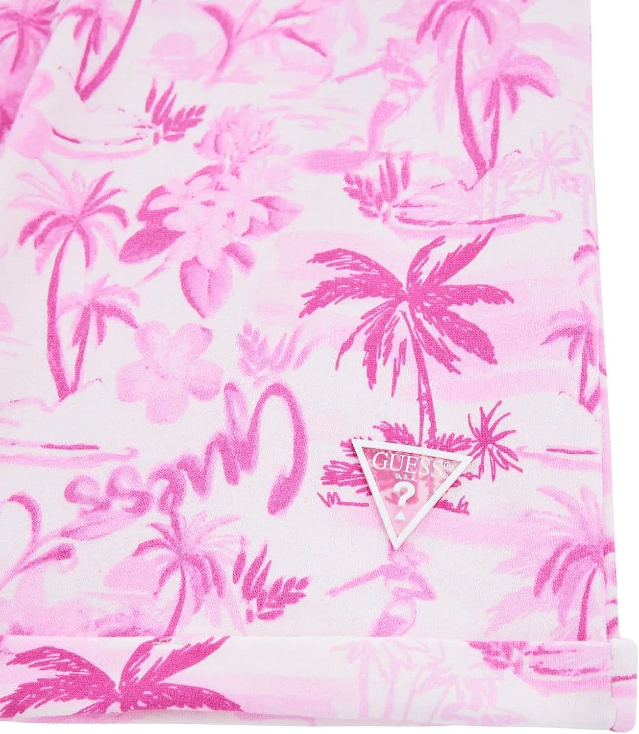 Эко-спортивные шорты для девочек GUESS, Palms On Pink — фото 3