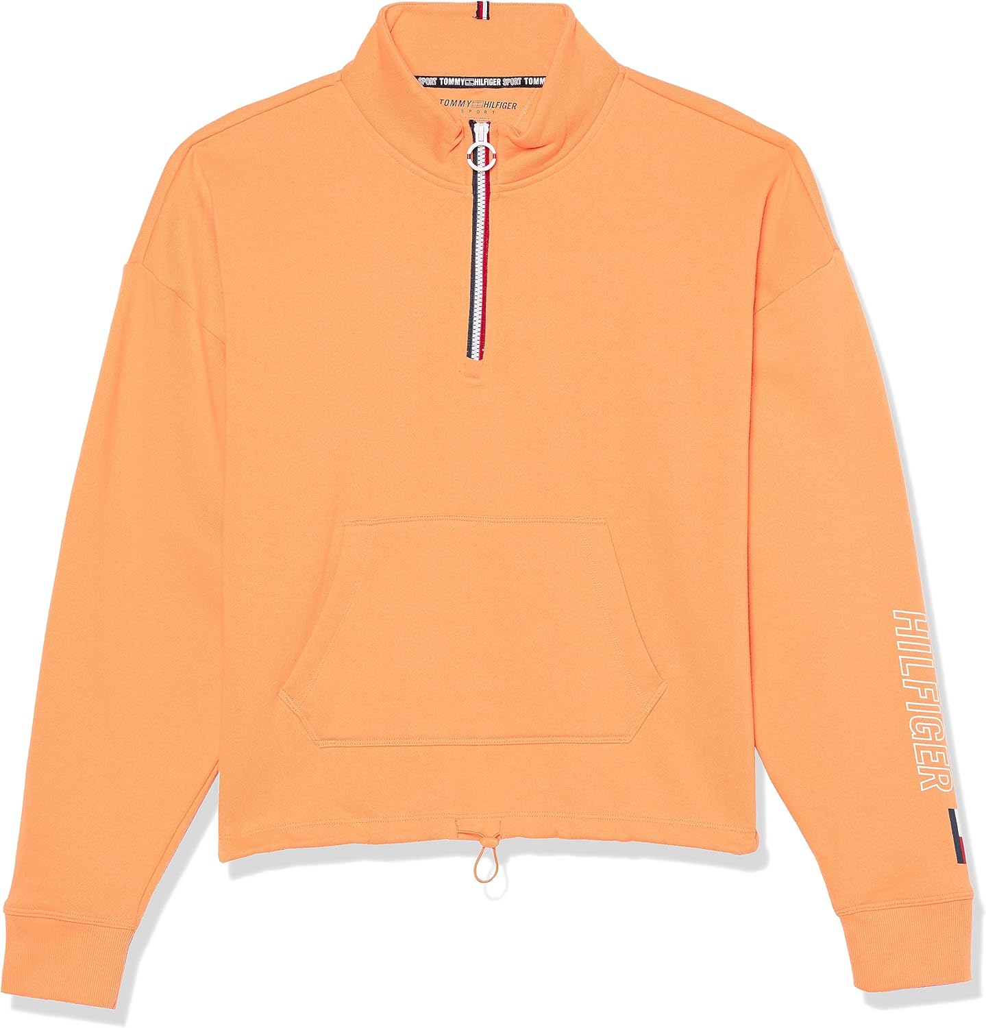 

Женская полосатая толстовка Tommy Hilfiger с застежкой-молнией и поясом-банджи, Apricot