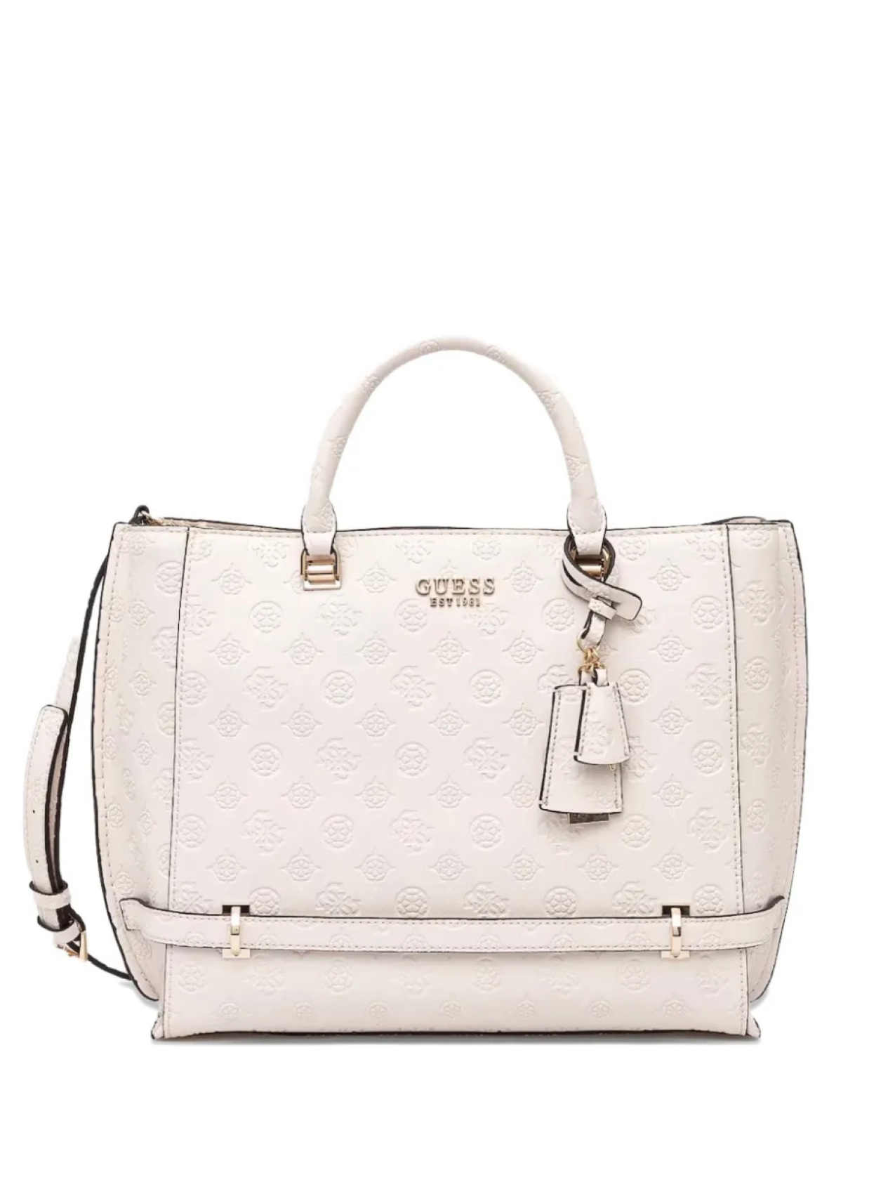 

GUESS USA сумка-сэтчел с тисненой монограммой, нейтральный