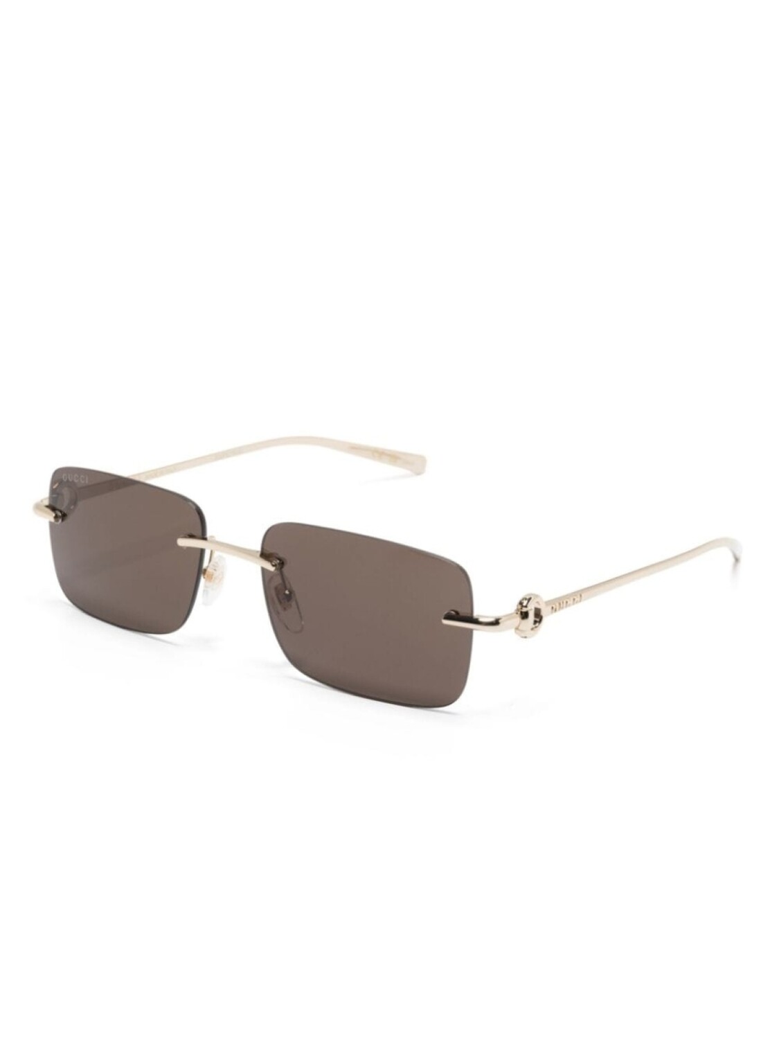 Gucci Eyewear солнцезащитные прямоугольные очки коричневого оттенка — фото 2
