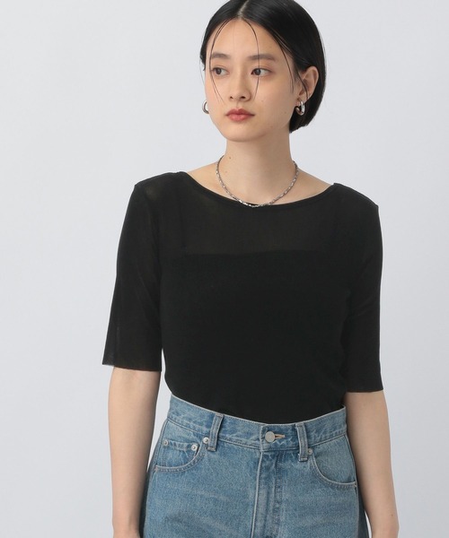 

Велюровая футболка с рукавами 3/4 A part by, черный