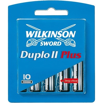 

Мужские лезвия для бритвы Duplo Ii Plus с полоской алоэ вера, Wilkinson Sword