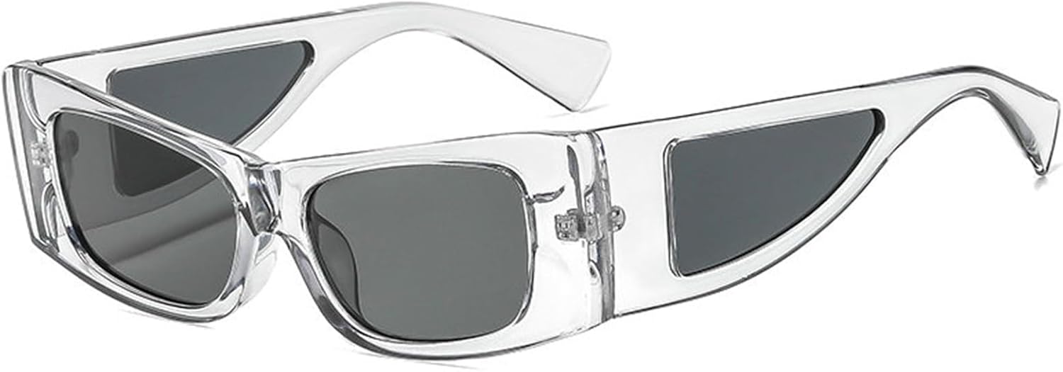 

Солнцезащитные очки Willochra Flat Top для женщин, панк, мужчин, ретро, ​​прямоугольные, с защитным экраном, стильные солнцезащитные очки для женщин, цельные очки UV400, C3