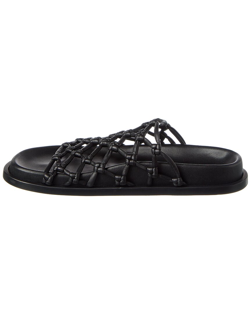 Jil Sander Logo Leather Sandal, черный — фото 2