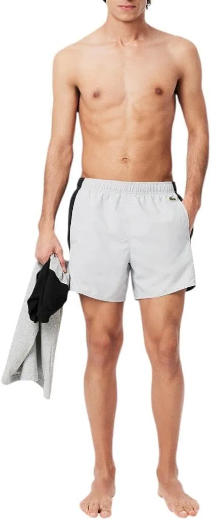 Плавки мужские Lacoste Colorblock, серый и черный