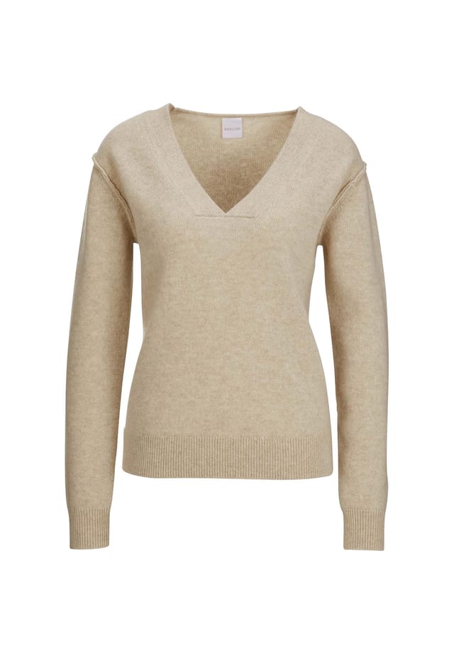 

Короткий свитер с V-образным вырезом из хорошего кашемира. Madeleine, мультиколор