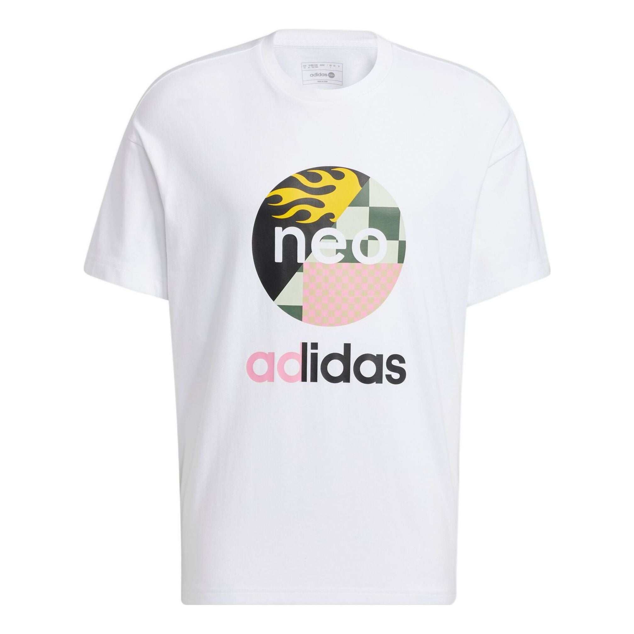 

Футболка adidas neo U Vbe Tee 1 Logo Printing Pattern Round Neck Cotton Short Sleeve White T-Shirt HN4742, белый