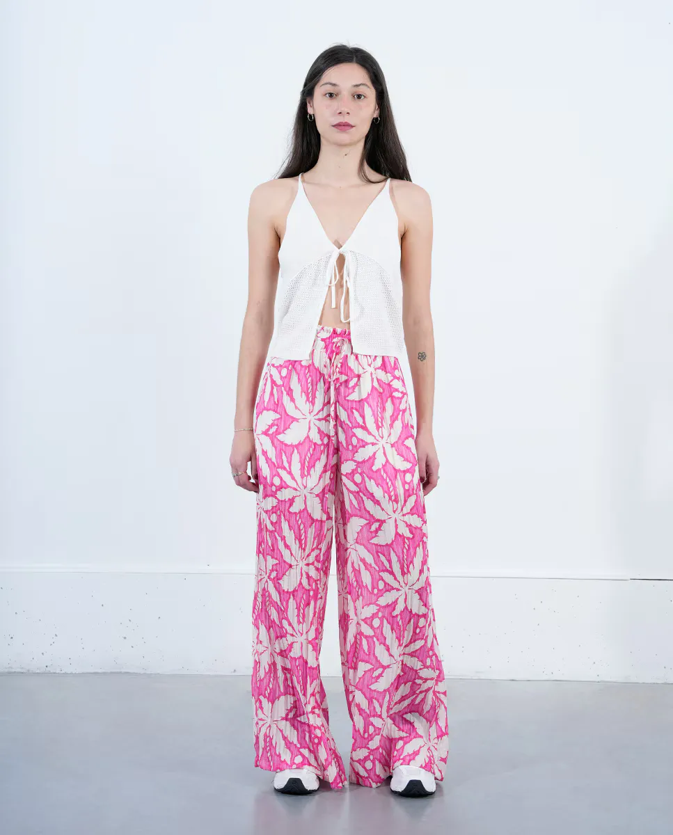 

Длинные, широкие женские брюки с принтом Lili Sidonio, розовый