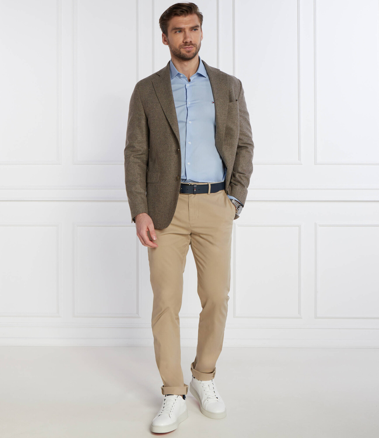 Брюки Tommy Hilfiger chino CORE BLEECKER 1985 Slim Fit, бежевый — фото 2