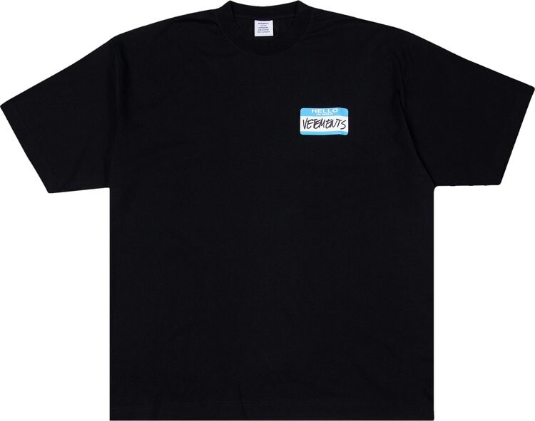 

Футболка Vetements My Name Is 'Black', черный