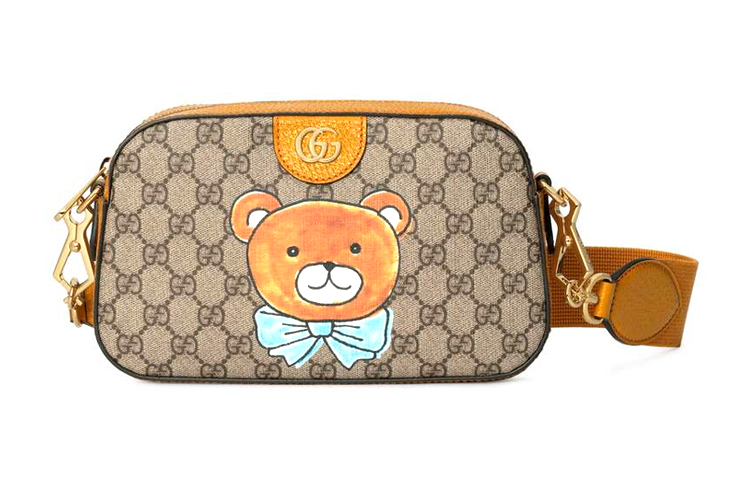 

KAI Collaboration Холщовая сумка с кожаными вставками, посыльный, фотоаппарата, через плечо, кроссбоди унисекс GUCCI