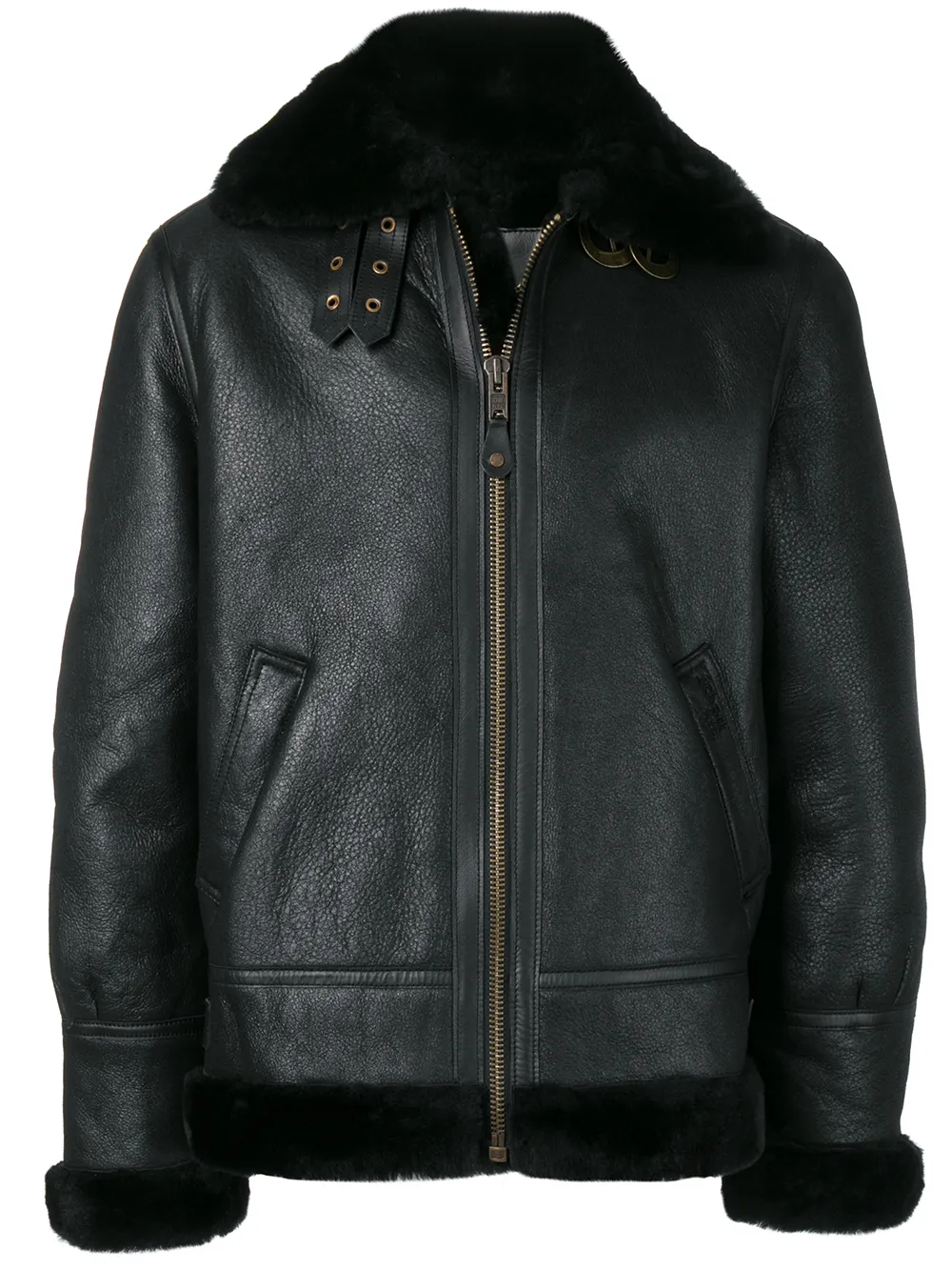 

Байкерская куртка из овчины Schott, черный