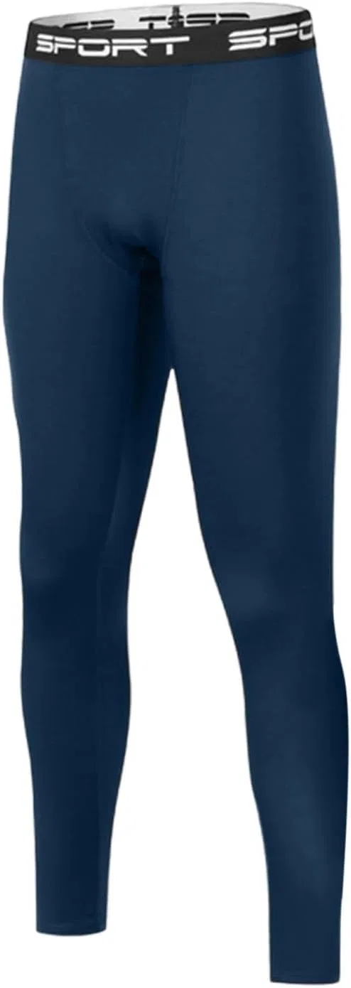 Generic Мужские термоштаны Long Johns, брюки с флисовой подкладкой для холодной погоды и активного отдыха, Navy
