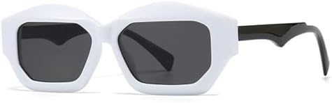 

Винтажные солнцезащитные очки «кошачий глаз» в форме многоугольника, модель 2026 года, желейные, модные, оранжево-синие, мужские солнцезащитные очки MTZJH, White Black Gray