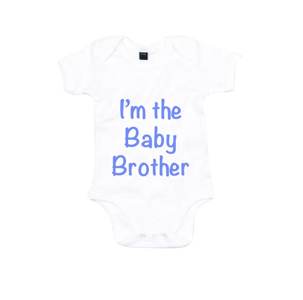 Боди для мальчика с принтом I'm the Baby Brother, 60 Second Makeover, белый