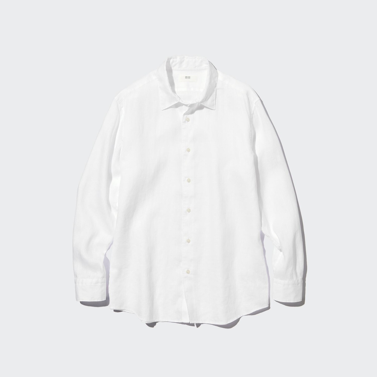 

Рубашка UNIQLO стандартного кроя из льна премиум класса, белый