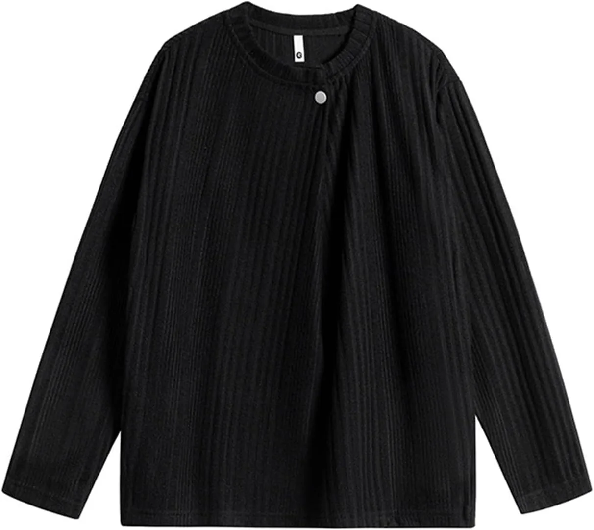 

Мужская рубашка с длинным рукавом на пуговицах relaxed fit breathable solid casual baggy