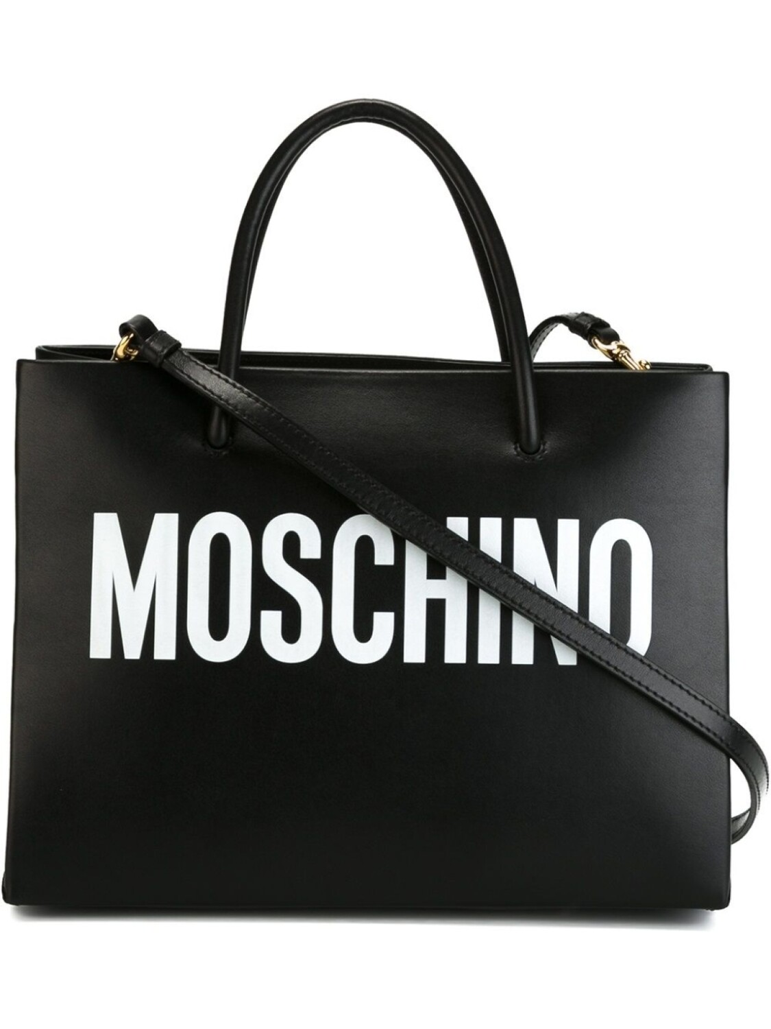 

Квадратная сумка-тоут с принтом-логотипом Moschino, черный