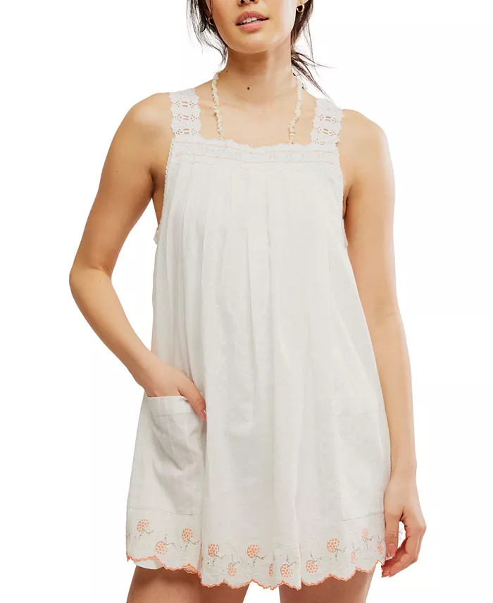 

Женское мини-платье Latecia из хлопка с вышивкой Free People, белый