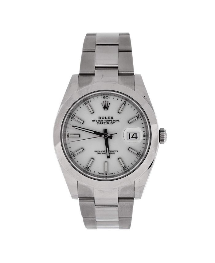 

Часы Oyster Perpetual Datejust автоматические, корпус из нержавеющей стали, 41 мм Pre-Owned Rolex, белый