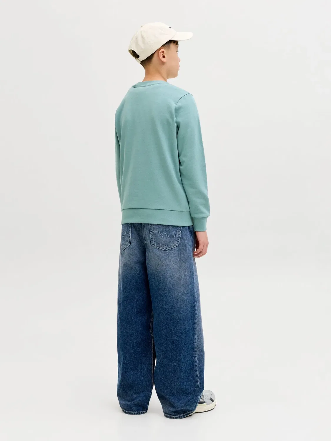 Свитшот с логотипом JACK & JONES Junior, минеральный синий — фото 3