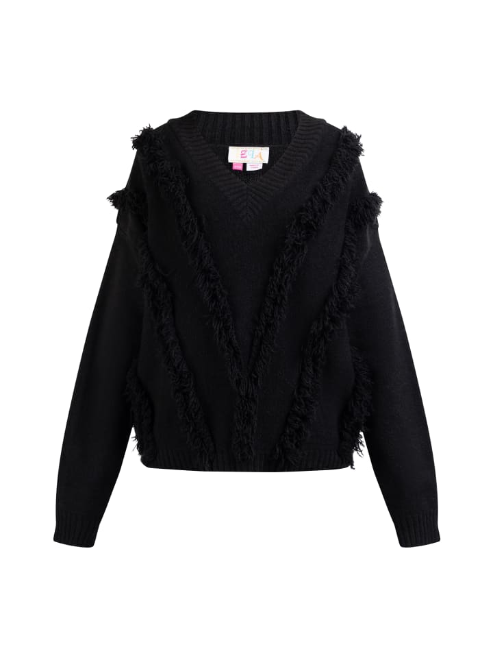 

Женский вязаный свитер черного цвета IZIA