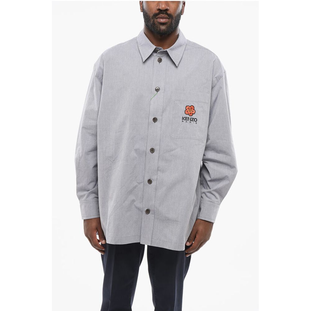 

Рубашка Popeline FLOWER CREST с нагрудным карманом Kenzo, Light Blue