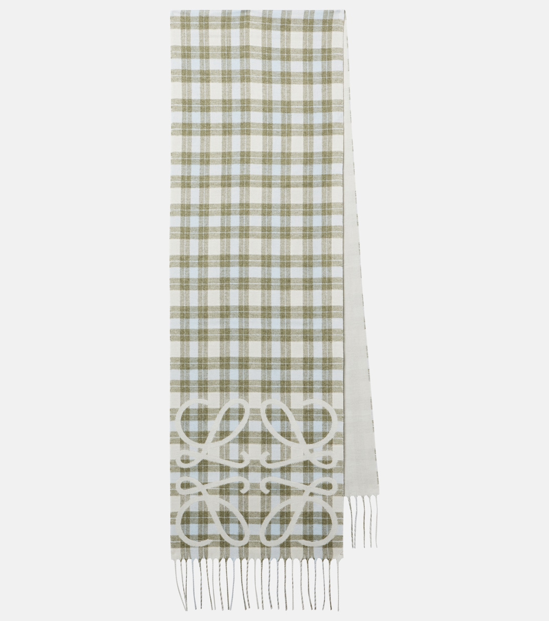 

Шарф из шёлка и кашемира с клетчатым узором Anagram Loewe, Light Grey/Multicolor