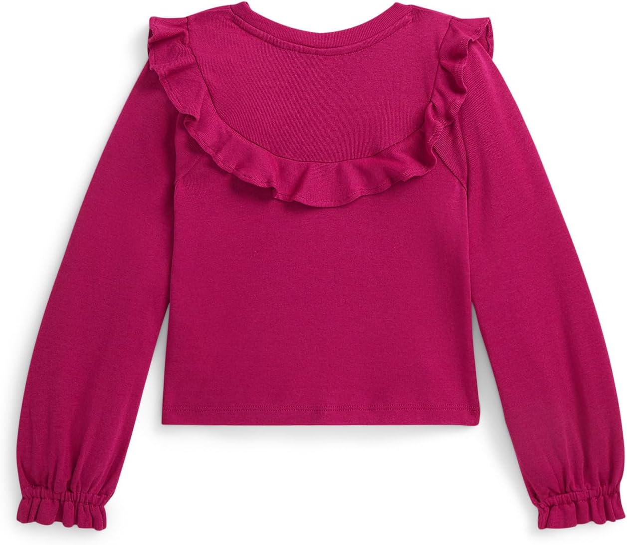 Топ Polo Ralph Lauren Kids Ruffled Cotton-Modal Top, цвет Preppy Pink — фото 2