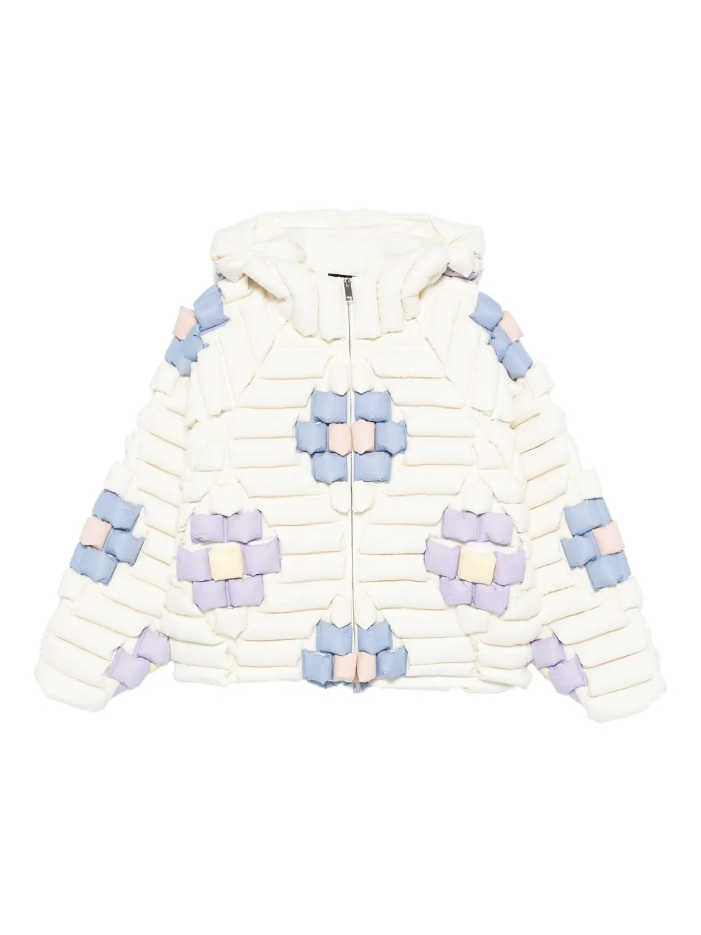 

Стеганая куртка с цветочным узором Raxxy, белый