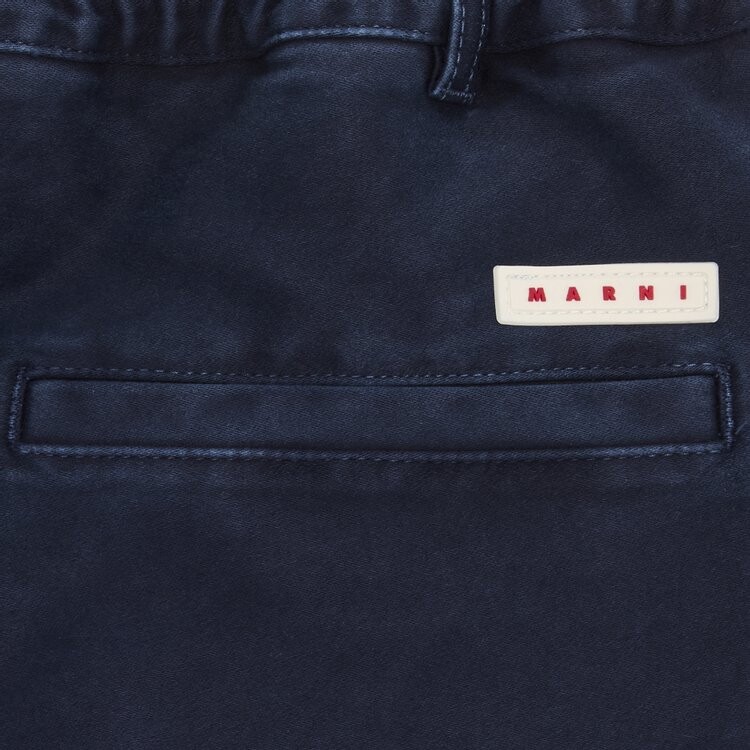 Брюки Marni Garment Dyed Compact Moleskine Satin Trousers, цвет Light Navy — фото 3