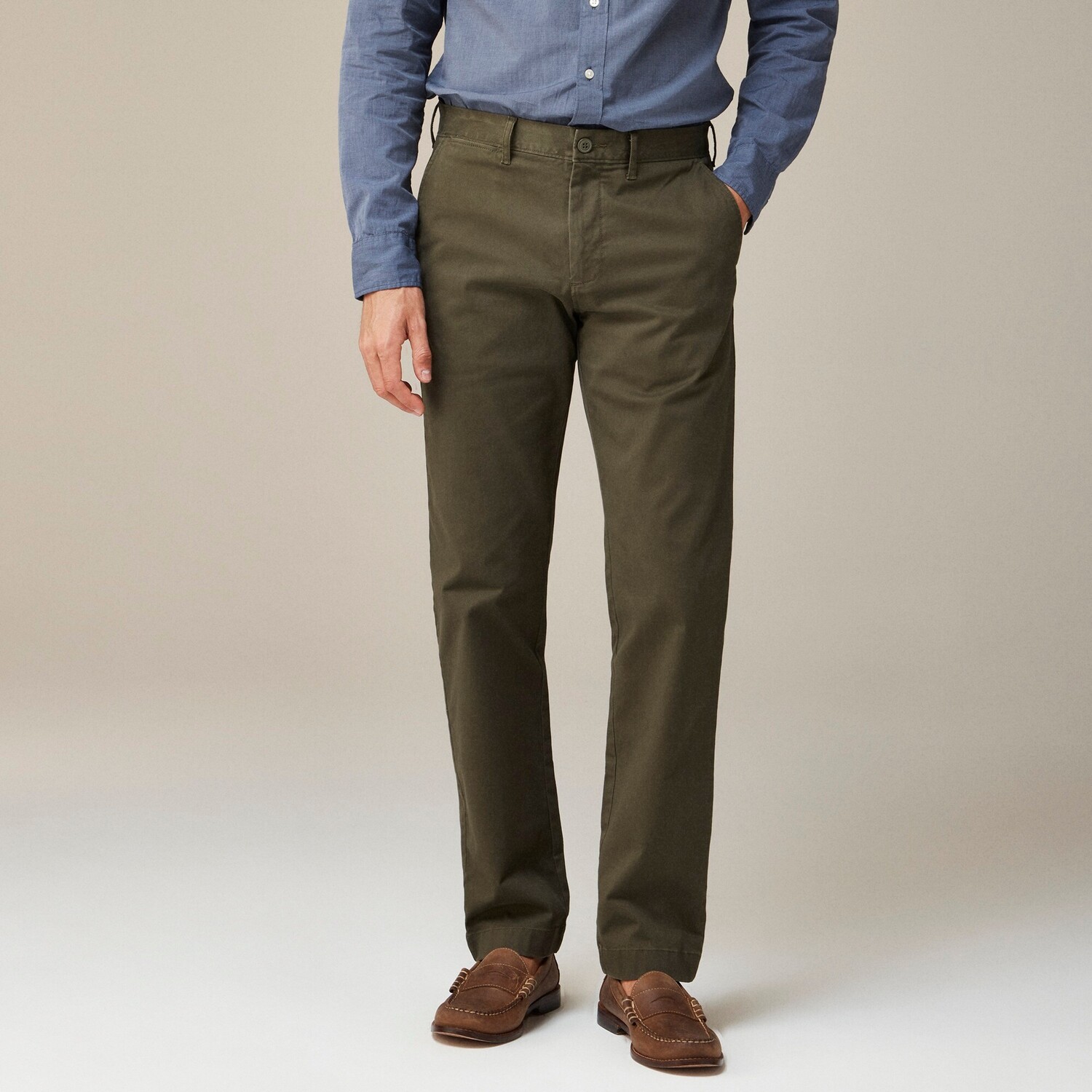 

770 прямые эластичные брюки-чиносы J.Crew, зеленый