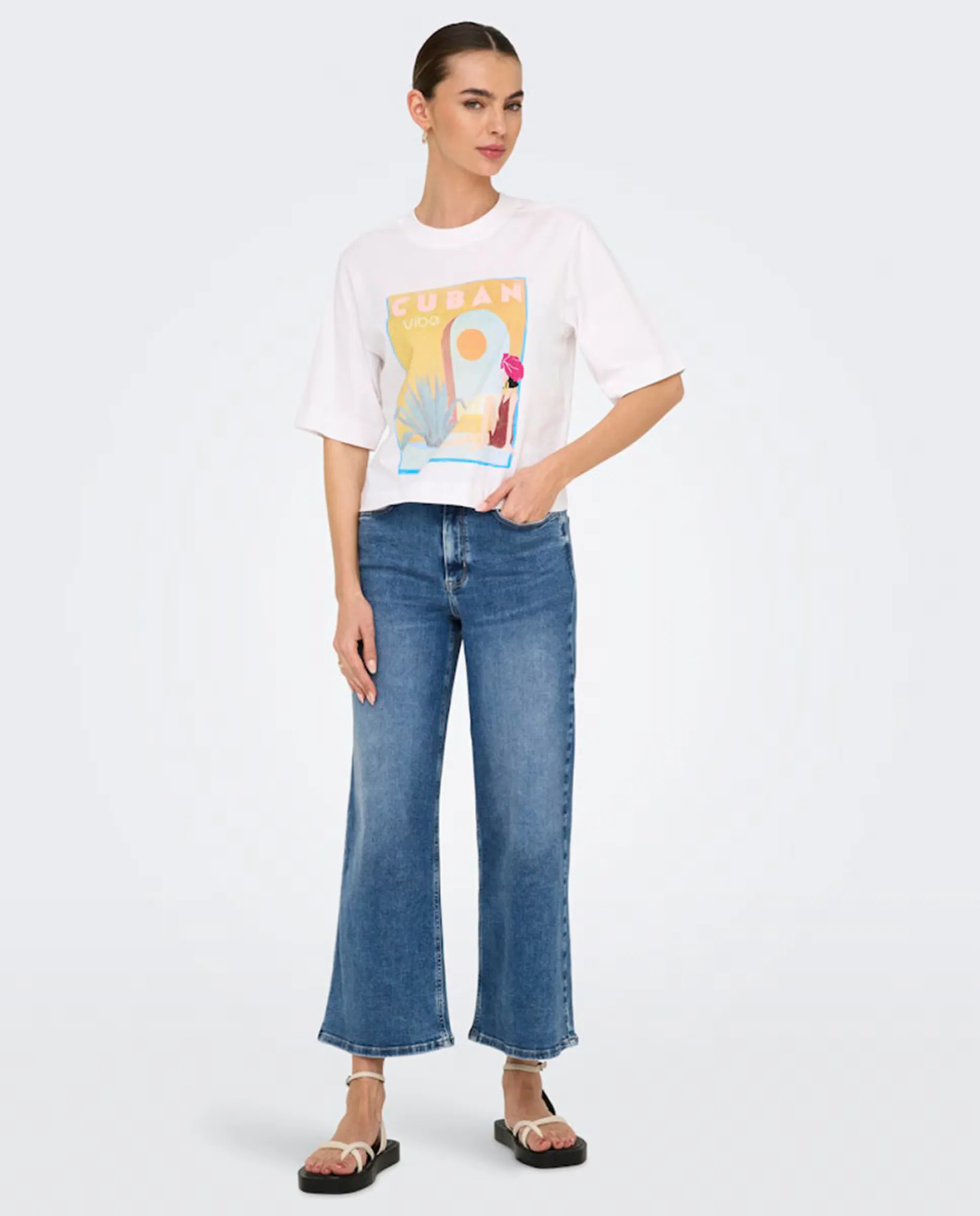 

Женские джинсы wide leg с высокой посадкой Only, синий