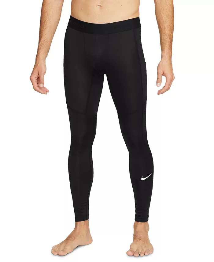 

Мужские профессиональные облегающие леггинсы Dri-FIT для фитнеса Nike, черный