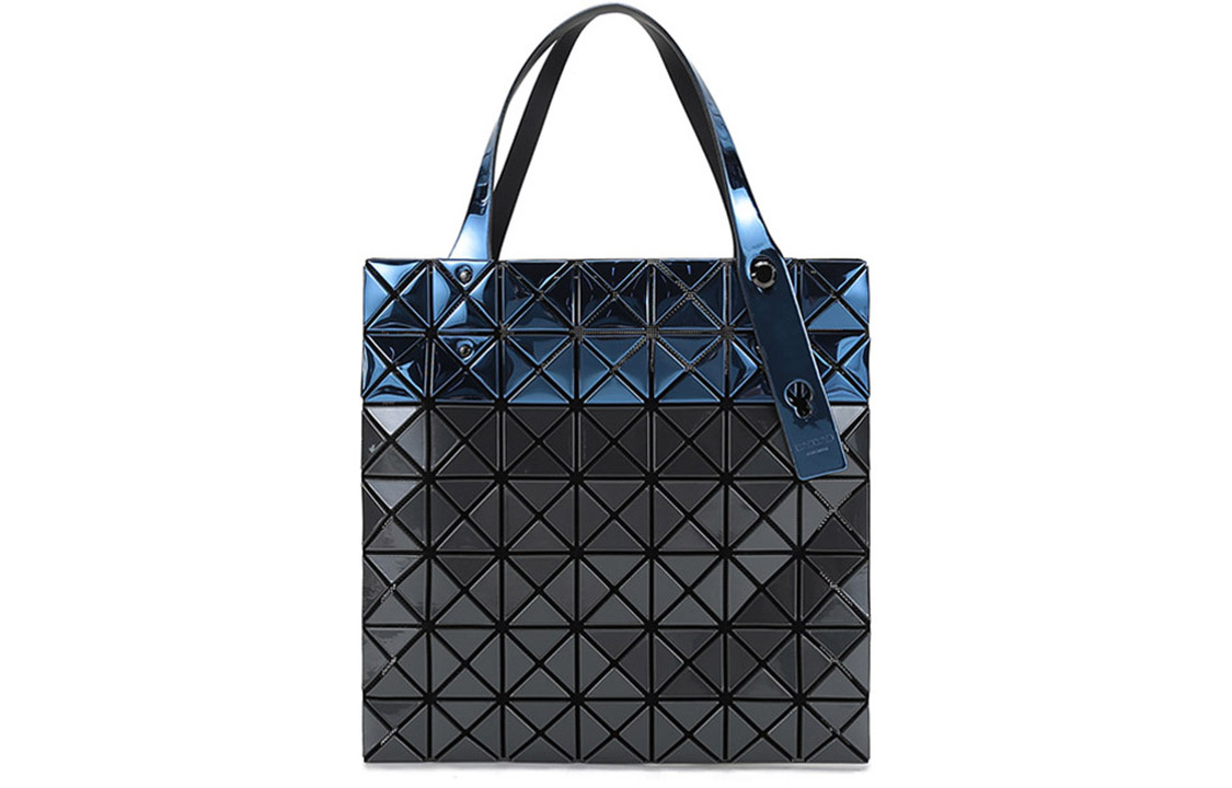 

ISSEY MIYAKE Сумка-шоппер из ПВХ Platinum, сумка для покупок, обычная женская, металлическая, сине-серая