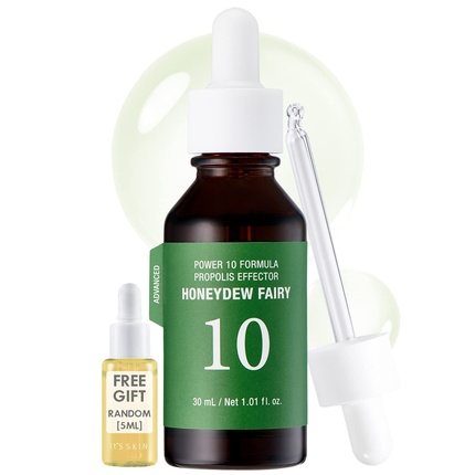 

It'S SKIN Power 10 Formula Propolis Effector Ampoule Serum 1,01 жидкая унция - Успокаивает против прыщей - Предотвращает гиперпигментацию и пятна - Усилитель сияния и сияния с зеленым прополисом - Для чувствительной кожи