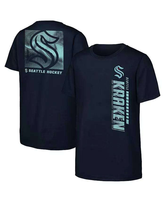 

Футболка Seattle Kraken Atmosphere для больших мальчиков и девочек в тёмно-синем цвете Outerstuff