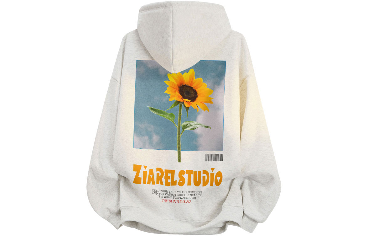 

Толстовка Unisex Hooded Moderate Heavyweight ZIAREL, белый heather серый