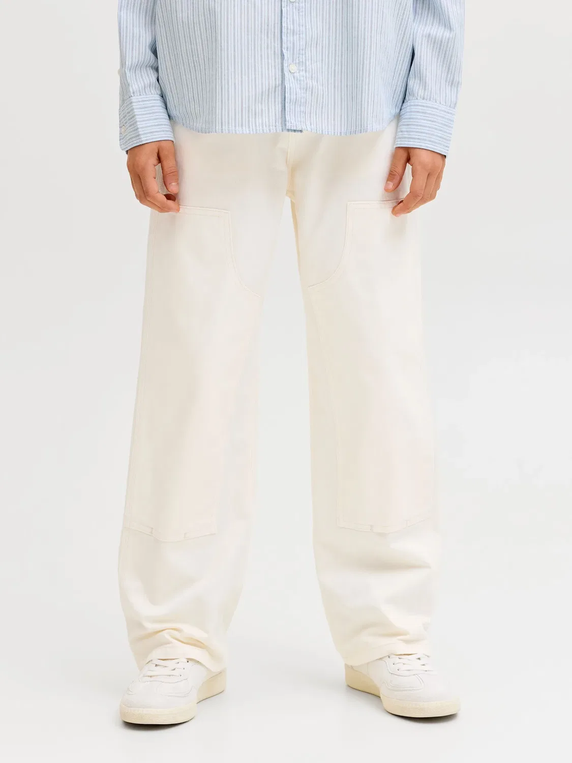 Штаны baggy fit из органического хлопка JACK & JONES Junior, antique white — фото 3