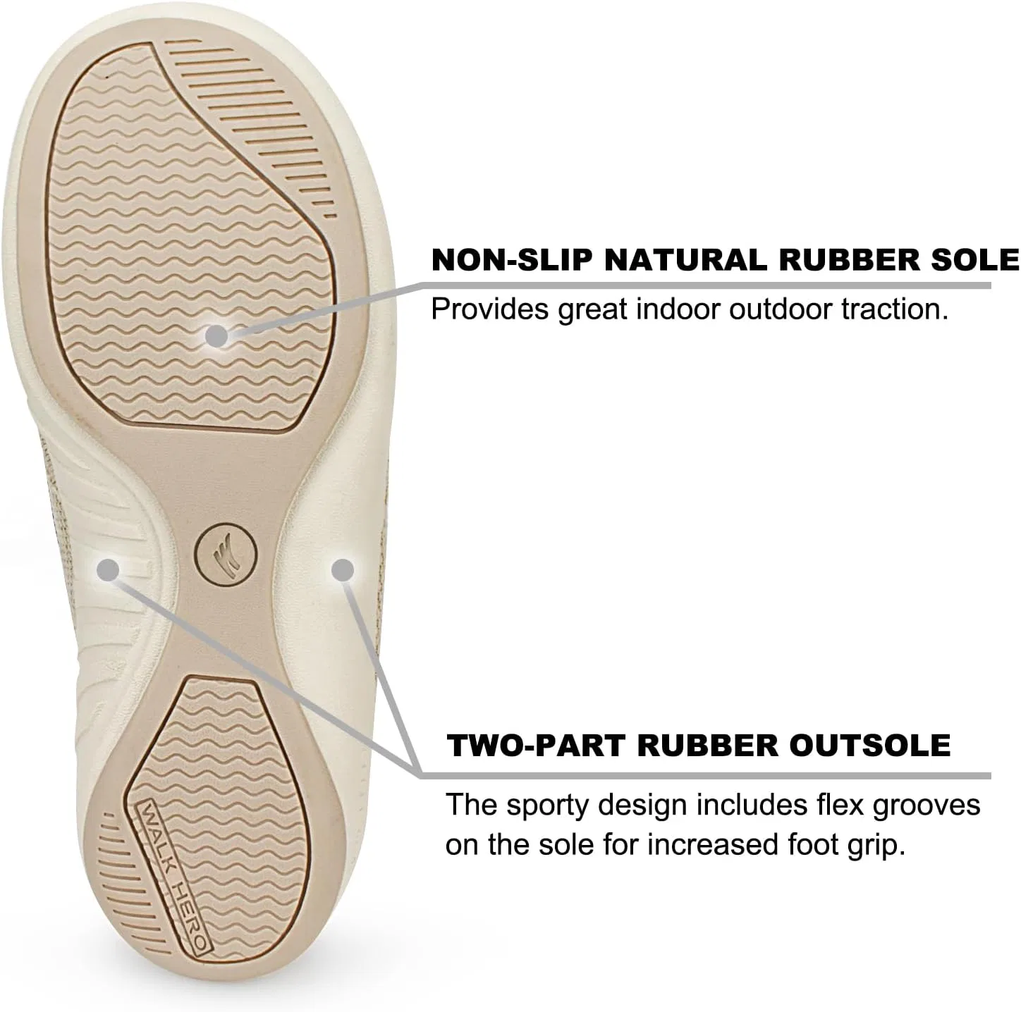 Тапочки мужские с поддержкой стопы, Beige ( Built-in Suede Insoles ) WALK·HERO COMFORT AND SUPPORT — фото 4