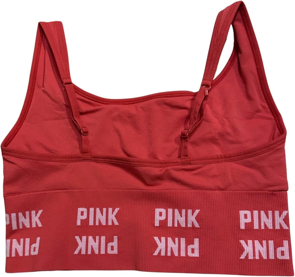 Бюстгальтер Victoria's Secret Pink Active Seamless с круглым вырезом, цвет красный, новый, Red — фото 2