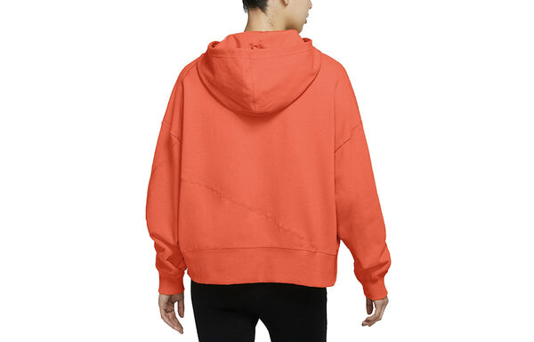 Свитер irregular hooded hedging hoodie orange Nike, оранжевый — фото 2
