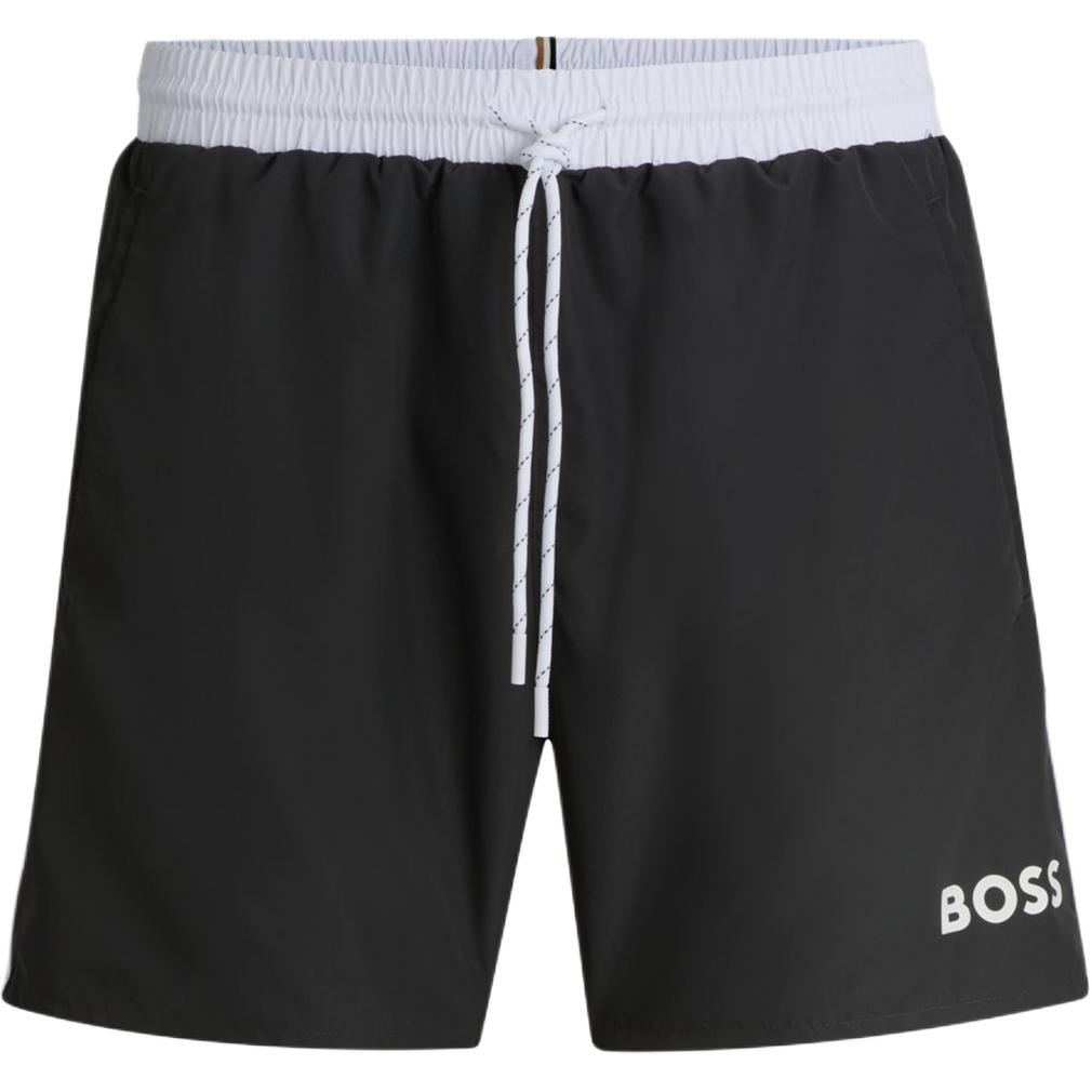 

Шорты для плавания с принтом Boss Logo HUGO BOSS, темно-серый