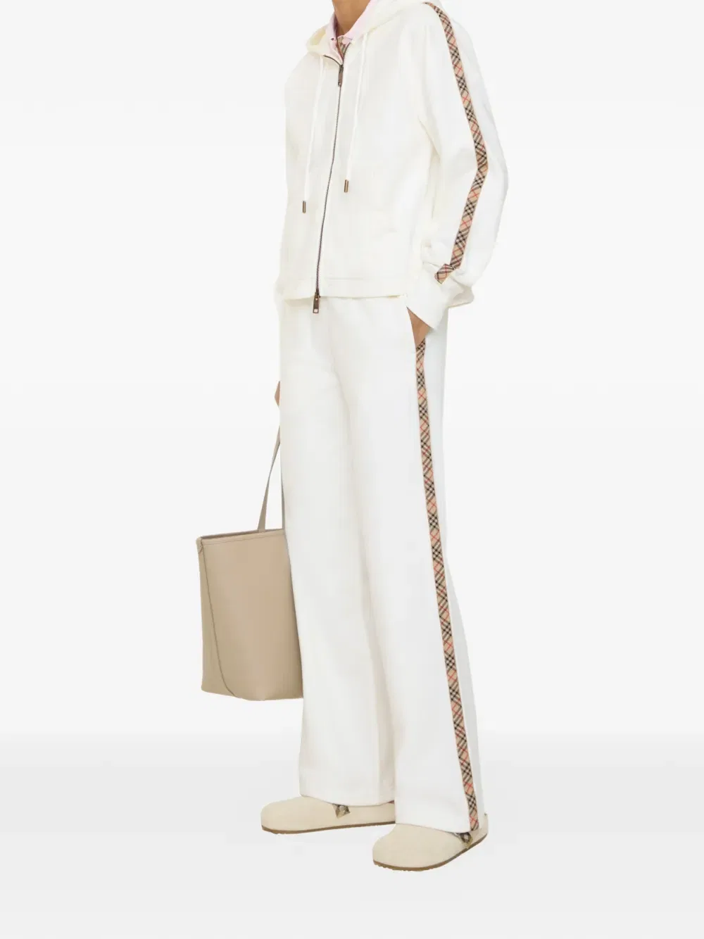 Спортивные брюки Burberry Хлопковые в клетку Белый — фото 2