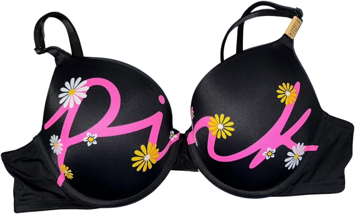 

Бюстгальтер-пуш-ап Victoria's Secret Pink Wear Everywhere Smooth, цвет черный, новый, Smooth Black